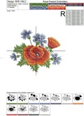 Poppies and cornflowers Machine Embroidery Design - 2 sizes