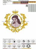 Princess Belle Machine Embroidery Design - 2 sizes