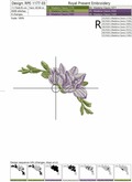 Machine Embroidery Design Purple Freesia Blank Monogram - 4 in 1