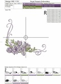 Machine Embroidery Design Purple Freesia Corner