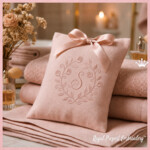 Motif de broderie machine Mini Rose Wreath Monogram Frame - 5 tailles