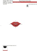 Machine Embroidery Design Red Lips - 5 sizes