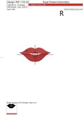 Machine Embroidery Design Red Lips - 5 sizes