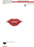 Machine Embroidery Design Red Lips - 5 sizes