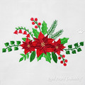 Machine Embroidery Design Red Poinsettia - 3 sizes