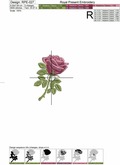 Machine Embroidery Design Red rose - 3 sizes