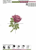 Machine Embroidery Design Red rose - 3 sizes