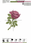 Machine Embroidery Design Red rose - 3 sizes