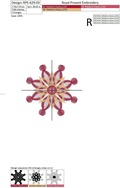 Machine Embroidery Design Red snowflake - 4 sizes