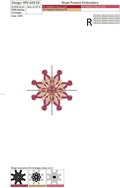 Machine Embroidery Design Red snowflake - 4 sizes
