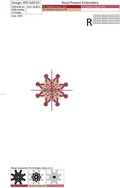 Machine Embroidery Design Red snowflake - 4 sizes