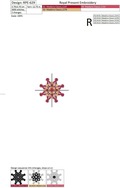 Machine Embroidery Design Red snowflake - 4 sizes