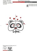Machine Embroidery Design Romantic Panda