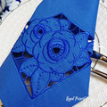 Rose Richelieu corner Machine Embroidery Design - 2 sizes