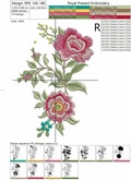 Rosehip Bouquet Machine Embroidery Design - 2 sizes