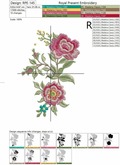Rosehip Bouquet Machine Embroidery Design - 2 sizes