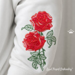 Two Red Roses Machine Embroidery Design