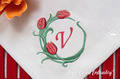 Frame with tulips Machine Embroidery Design - 4 sizes