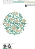 Round Rose bush Machine Embroidery Design - 3 sizes