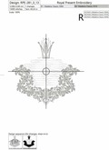 Swirly monogram blank with crown - 2 sizes