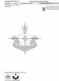 Swirly monogram blank with crown - 2 sizes