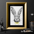 Spring Rabbit with bow-tie Machine Embroidery Design - 5 sizes