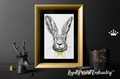 Spring Rabbit with bow-tie Machine Embroidery Design - 5 sizes