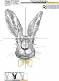 Spring Rabbit with bow-tie Machine Embroidery Design - 5 sizes