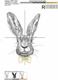 Spring Rabbit with bow-tie Machine Embroidery Design - 5 sizes