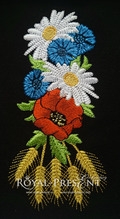 Daisies Cornflowers Poppies Spirelets Machine Embroidery Design - 2 sizes