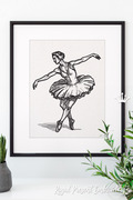 Durer's style Swan Lake Ballerina - 7 sizes