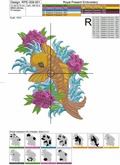 Tattoo Koi Fish Machine Embroidery Design - 4 sizes