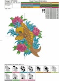 Tattoo Koi Fish Machine Embroidery Design - 4 sizes