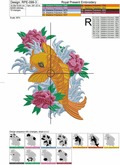Tattoo Koi Fish Machine Embroidery Design - 4 sizes
