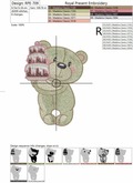 Machine Embroidery Design Teddy Bear with cake
