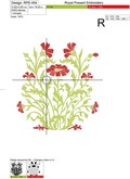 Machine Embroidery Design The Bunch of flowers in style of an ancient engraving
