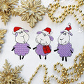 Three Christmas Lambs Machine Embroidery Designs set
