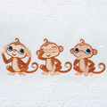 Three Cute Monkeys Machine Embroidery Design - 2 sizes