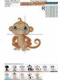 Three Cute Monkeys Machine Embroidery Design - 2 sizes