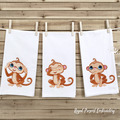 Three Cute Monkeys Machine Embroidery Design - 2 sizes