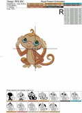 Three Cute Monkeys Machine Embroidery Design - 2 sizes