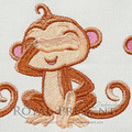 Three Cute Monkeys Machine Embroidery Design - 2 sizes