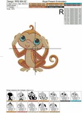 Three Cute Monkeys Machine Embroidery Design - 2 sizes