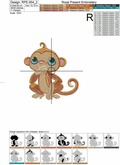 Three Cute Monkeys Machine Embroidery Design - 2 sizes