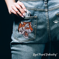 Tiger embroidery design by machine