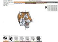 Tiger embroidery design by machine
