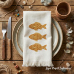 Orange Goldfish Applique Machine Embroidery Design - 5 sizes