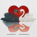Machine Embroidery Design Two graceful swans in love