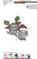 Two owls on a branch in Santa hats Machine Embroidery Design - 2 sizes