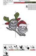 Two owls on a branch in Santa hats Machine Embroidery Design - 2 sizes